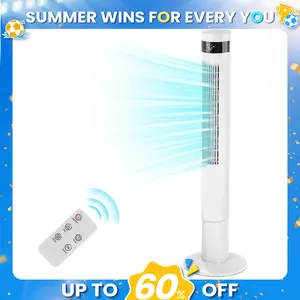 【NOT AC】Antarctic Star Tower Fan for Bedroom, Oscillation Fan with Remote Control, 12H Timer & 85° Oscillation, Quiet Standing Cooling Fan for Home Office, 43inch, White