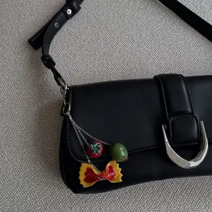 Italian Pasta Bag Charm, Fashion Costume Jewelry Accessory for Bags, Bag Charms