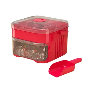 50-Cube Ice Maker with Easy Press Cap Double Layer Ice Cube Maker Refrigerator Household Ice Storage Ice Box NONE
