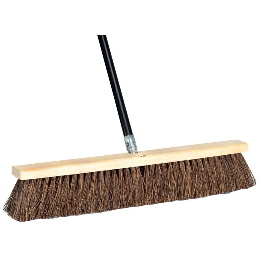 212 MAIN 24 in. Durable Heavy-Duty Palmyra Bristle Push Broom with Handle - Home Care Supplies, Household Cleaning Tool for Hardwood Floors, Basement Sweeping