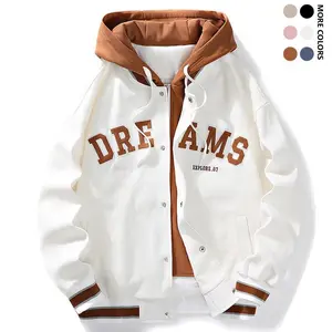 Men’s hooded jacket — loose street-style jacket — front button closure — non-elastic fabric — urban casual jacket, Fashion Designer GARMENTARY