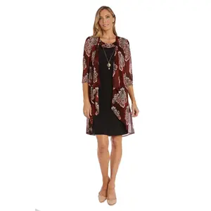 R&M Richards 7607 Short Printed Jacket Mother of the Bride Dress