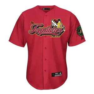 (RED) Jalisco TEQUILEROS Baseball Jersey, Tequileros Jersey, Mexico Jersey for Men Women Youth And Kids, Mexico Baseball Shirt, Hiphop Jersey, All-Over Print Baseball Jersey