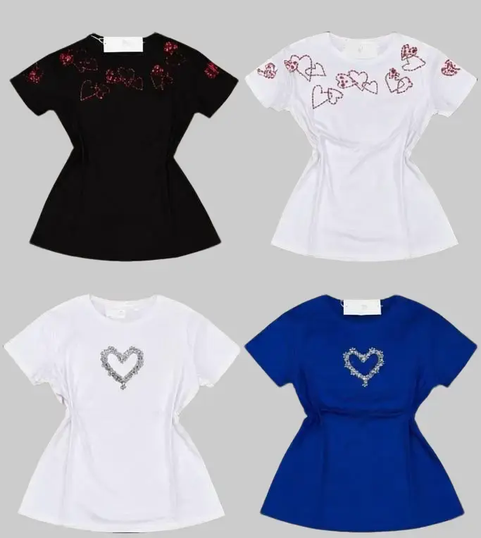blusa para dama manga corta  en tela fria con disenos decorativo