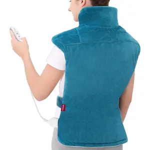 Heating Pad for Back Neck Shoulder Weighted Design for Snug Fit, 22"x33" FSA HSA Eligible Electric Wearable Throw, 2H Auto-Off Large Heated Wrap Machine Washable