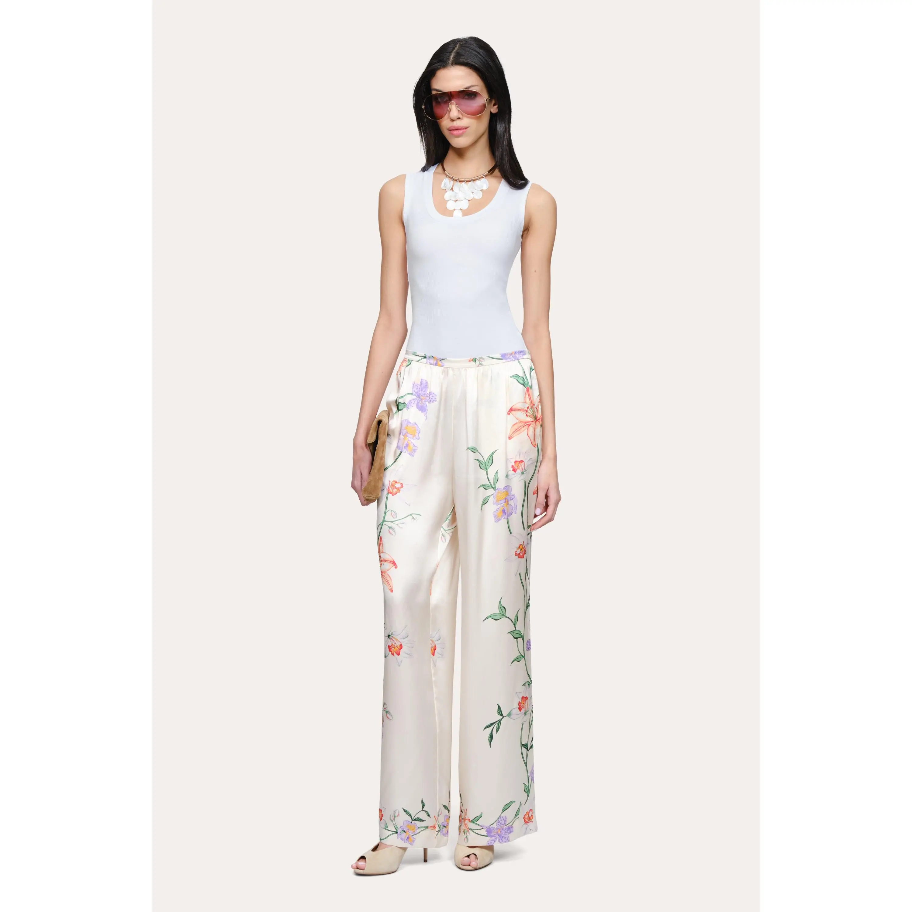 Frances Floral Silk Pant