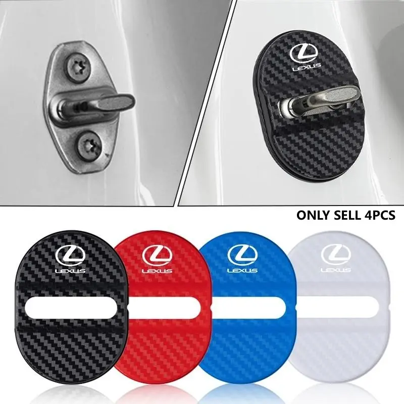 4pcs Car Door Lock Protective Cover, Plastic Anti-Rust Sleeve Cushion, Protection, Vehicle Exterior Decoration, Car Decals, Car Accessories, Fits Lexus Rx330 Is250 Ct200h Es300h Rx350 Is300h Nx300h Ux Gx470 Lx570 Ls430, Automotive Vehicle Accessory