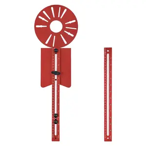 New 5 in 1 Router Milling Groove Bracket, Aluminum Alloy Router Circle Cutting Jig, Multifunctional Router Guide Cutting Large Circles From 10" to 58", Adjustable Woodworking Tool (Rose Red)