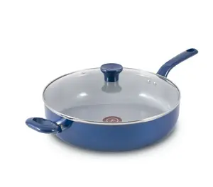 T-fal Easy Care Ceramic Non-Stick, 5 Quart Jumbo Cooker with Lid, Blue