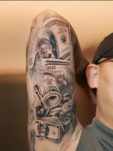 STACKS ON DECK  - WATERPROOF MONEY TATTOOS - REALISTIC DOLLAR BILL DESIGNS - MAKE IT RAIN TEMPORARY INK - LONG-LASTING STREET STYLE