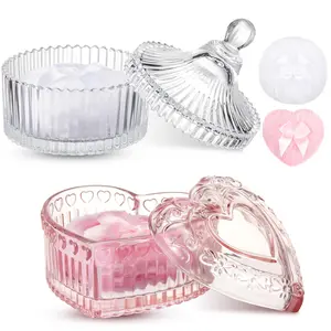 Summer Essentials Dusting Powder Jar with 2 Pcs Body Powder Puffs Crystal Powder Box with Makeup Puff  Cosmetics Makeup Holder for Body Care Holiday Birthday Gift for Women Girls Multifunctional Container Bathroom Vanity Decorative Decor