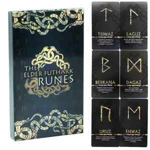 Norse Runes Cards Set of 26, English Message Cards for Insight & Clarity, Ideal for Beginners, Party, Gift Choice, Themed Card Game, Party Game Cards, Card Games, Card Game Sets