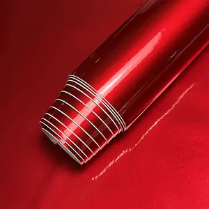 Ultra Glossy Amber Red Glitter Metallic Vinyl Wrap Film Roll With Air Release Self Adhesive Car Motorcycle DIY Decal Sticker Car Decals Sticker For Cars
