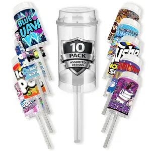 10 Pack Push-Up Storage Containers with Decorative Wrap Labels – Assorted Designs 10 Pack Push-Up Storage Containers with Decorative Wrap Labels – Assorted Designs