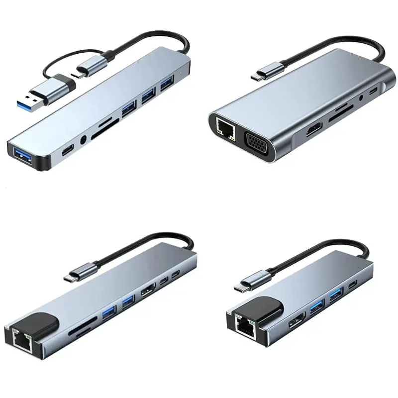 USB C HUB Type C Splitter Thunderbolt 3 Docking Station Laptop Adapter With For Macbook Air M1 iPad Pro