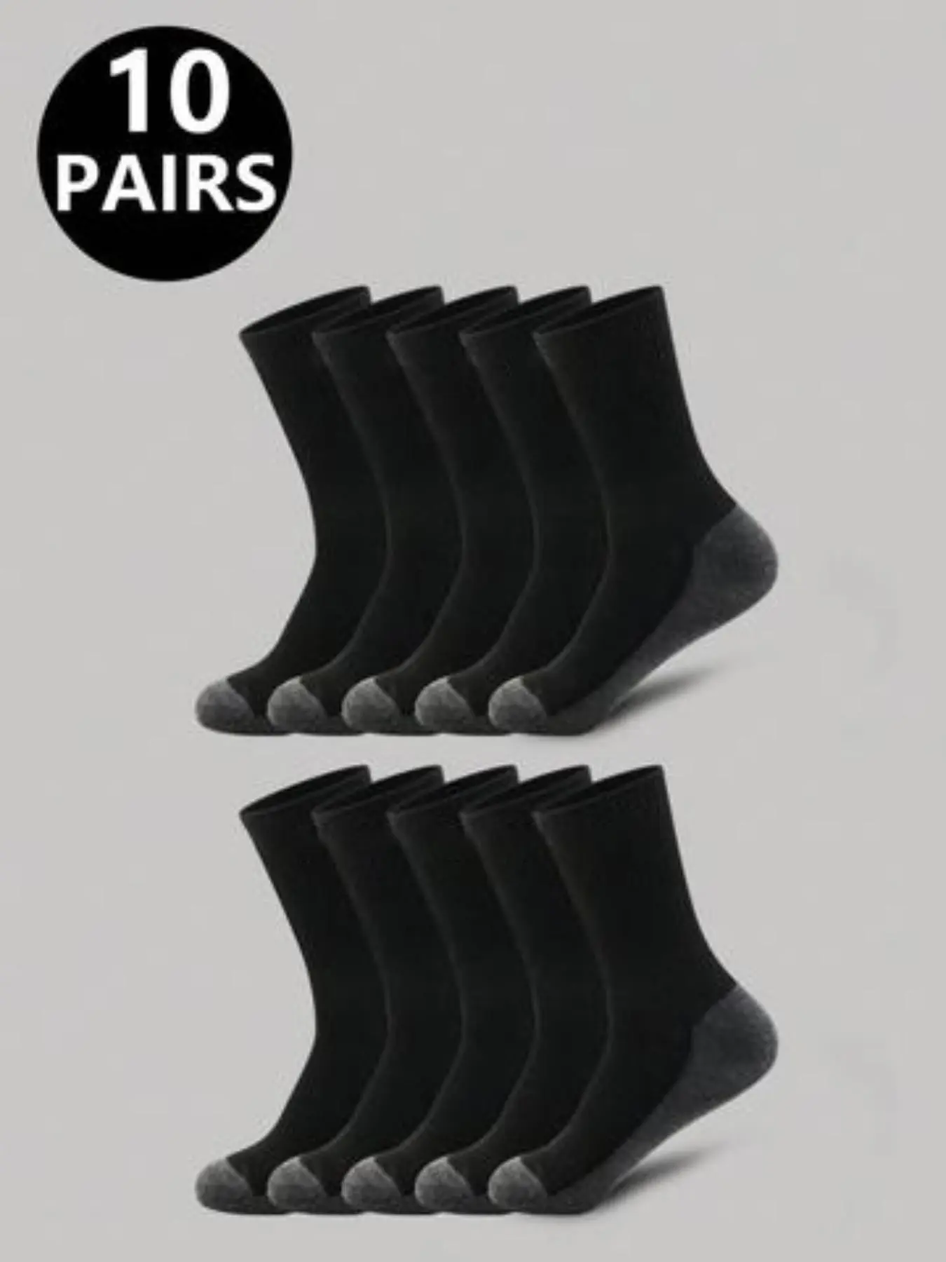 Men's Socks 5/10/20 Pairs, Colorblock Mid-Calf, Casual Solid Colors, Unisex Sports Socks, Active Socks, Workout Socks, Basketball Running, Sweatproof Odorless, Sweat Wicking Socks, Sports Athletic Socks