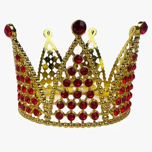 Shangó Corona Santería Corona de Santos Sango Orisha Yoruba Religión (2" altura 3" diámetro inferior- Tamaño mediano) artículos para hacer Santo Ifa Religiosos Rituales Chango rojo elegante rhinestone