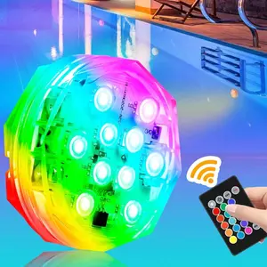 RGB LED Submersible Light, Waterproof LED Light with Remote Control, Underwater Colorful Swimming Pool Pond Fountain Atmosphere Lamp
