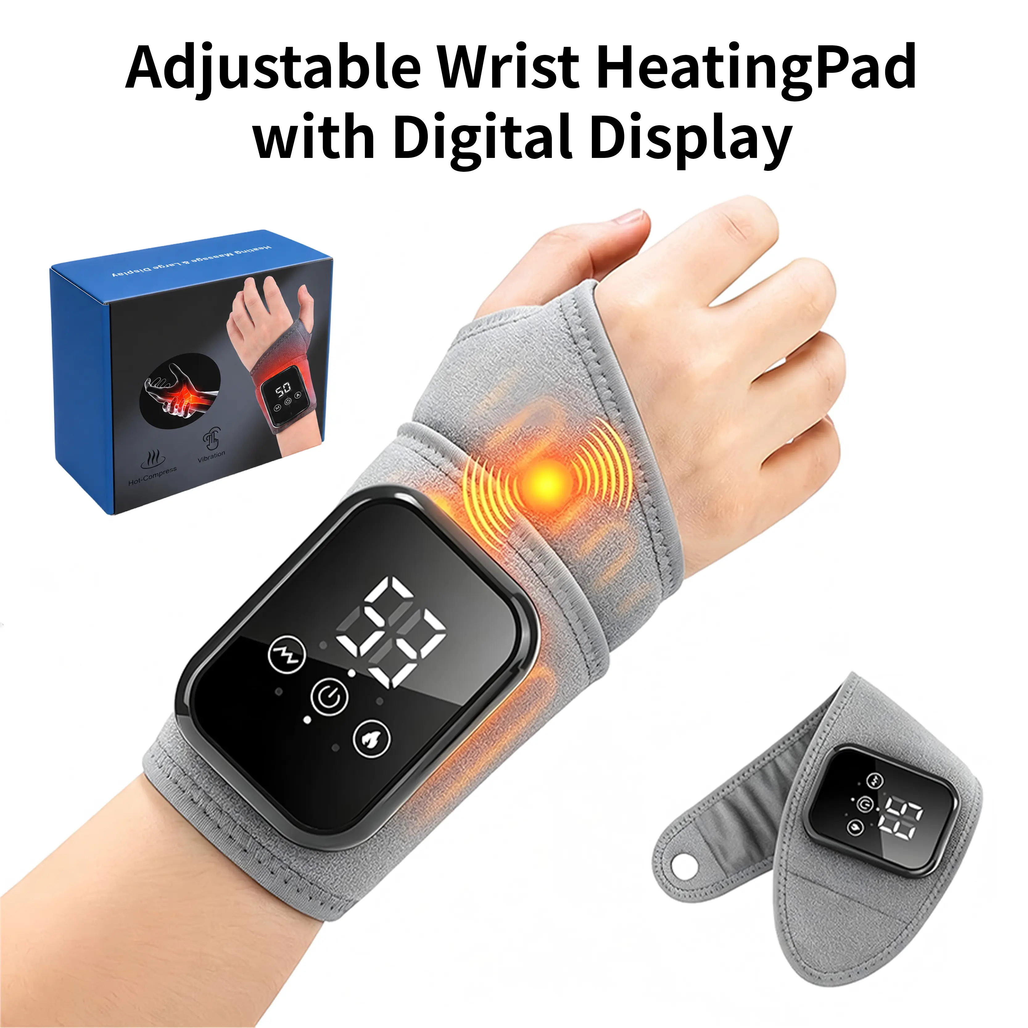 Hand Massager Wrist EMS Pulse Therapy Device,Electric Hand Massager with Heat, Hands-Free Wrist Wrap Design, Lightweight Portable Massager for Left & Right Wrist Wrist Portable Therapy  for Daily Use & Sports Gift for Men Women,Summer Vibe