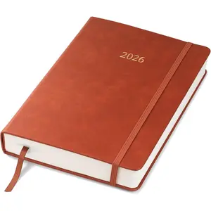 Executive 2026 Daily Journal Planner -  Public Holidays & Format - Customization  (Brown, 8.5"x5.5")