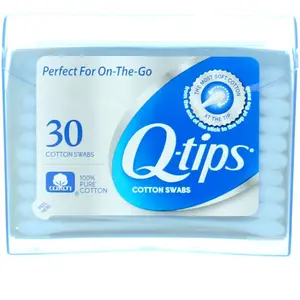 Q-tips Swabs Purse Pack 30 Each (Pack of 2)