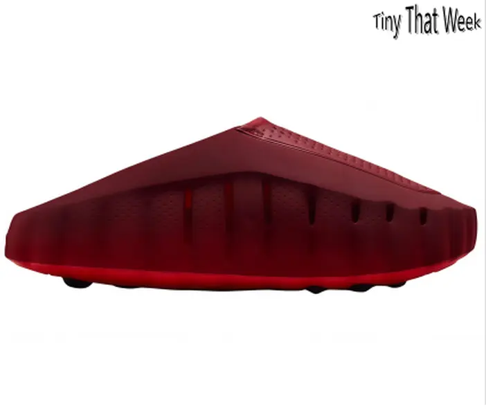 Deep Burgundy Recovery Slides with Black Massage Nodes – Soft EVA Foam, Ventilated Perforated Upper & Non-Slip Textured Sole, Cozy Post-Workout Footwear for Home & Gym Relaxation
