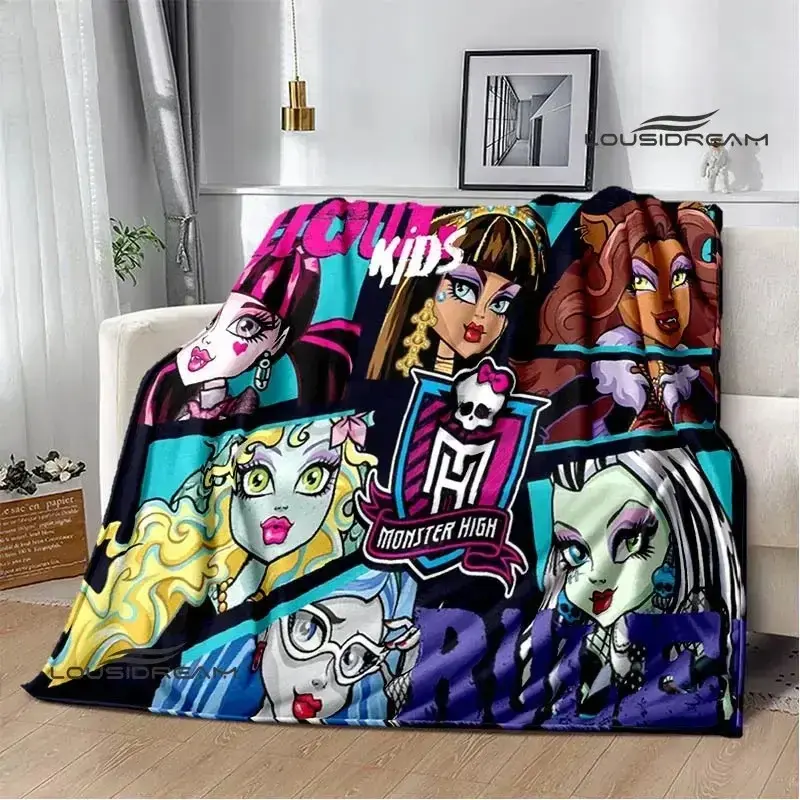 Monster High Flannel Blanket - Ultra Soft, Cozy Warm, Creepy Cute Style for Draculaura & Frankie Fans, Teen Girl Gifts, Bedroom Throw for Home Use