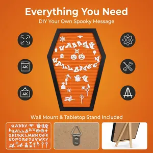 2026 New Orange Halloween Felt Message Board Reusable DIY Letter Board Creative Wall Art Decoration for Home Bedroom Halloween Party Indoor Festival Decor