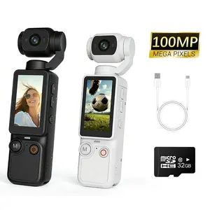 Portable Ultra HD Video Recorder with 180° Rotating Lens, Handheld Stabilizer Pocket Camera, Full Body Camera for Vlogging, Travel & Daily Life Recording, USB Rechargeable,  Vlogging Camera, Modern Gadget, Durable Construction, Camcorder