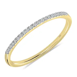 Dazzlingrock Collection 0.08 Cttw Round White Diamond Minimalist Stackable Wedding Band for Women in 10K Solid Yellow Gold, Size 8