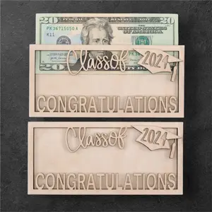 Wooden graduation money holder