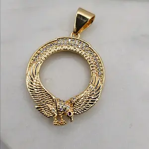 eagle bezel pendant only Gold-plated with stones small zise
