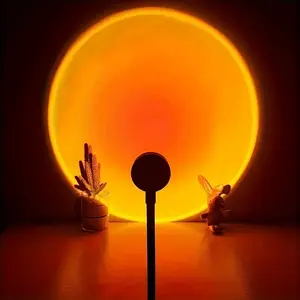 Mini USB Sunset Projection Lamp, 16 Color Changing Atmosphere Light, Adjustable Remote Control, Home Decor, Party Lighting, Camping, Bedroom, Adjustable Brightness Light, Aurora Projector Lamp
