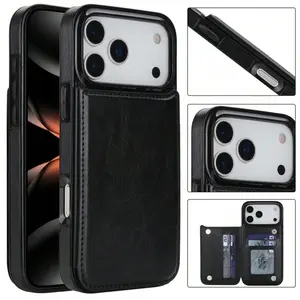 The wallet case is compatible with iPhone 17, 16, 15, 14, 13, and 12 Pro Max Plus, 17 Air, Samsung Galaxy This dual-purpose fauxleather wallet case offers a comfortable grip, shock and scratch protection, a stand, card slots, cram shell casing Shockproof