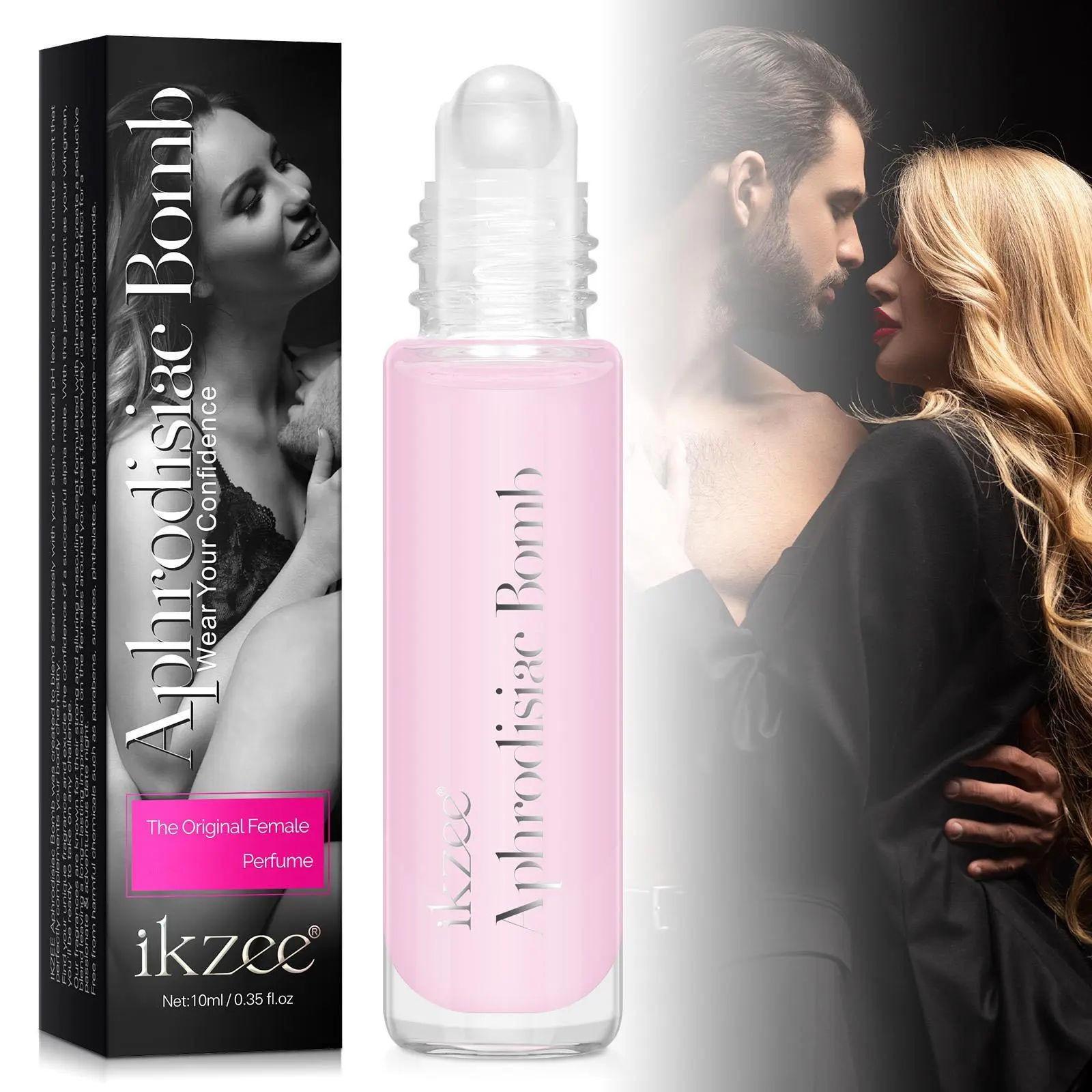 ikzee Body Perfume ball 10ML (women), natural plant extract, carefully crafted, gentle fragrance, Aroma Perfume, with ball design, applied to the back of the ear, neck, collarbone, wrist, release female charm, Fragrance Perfume Scent, Captivating Scent