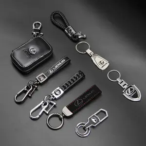 Lexus Car Metal Emblem Leather Keychain, Creative Car Logo Key Ring Accessory, Unique Car Key Holder Decoration, Exclusive Car Key Pendant, Key Fob, Stylish Keychain