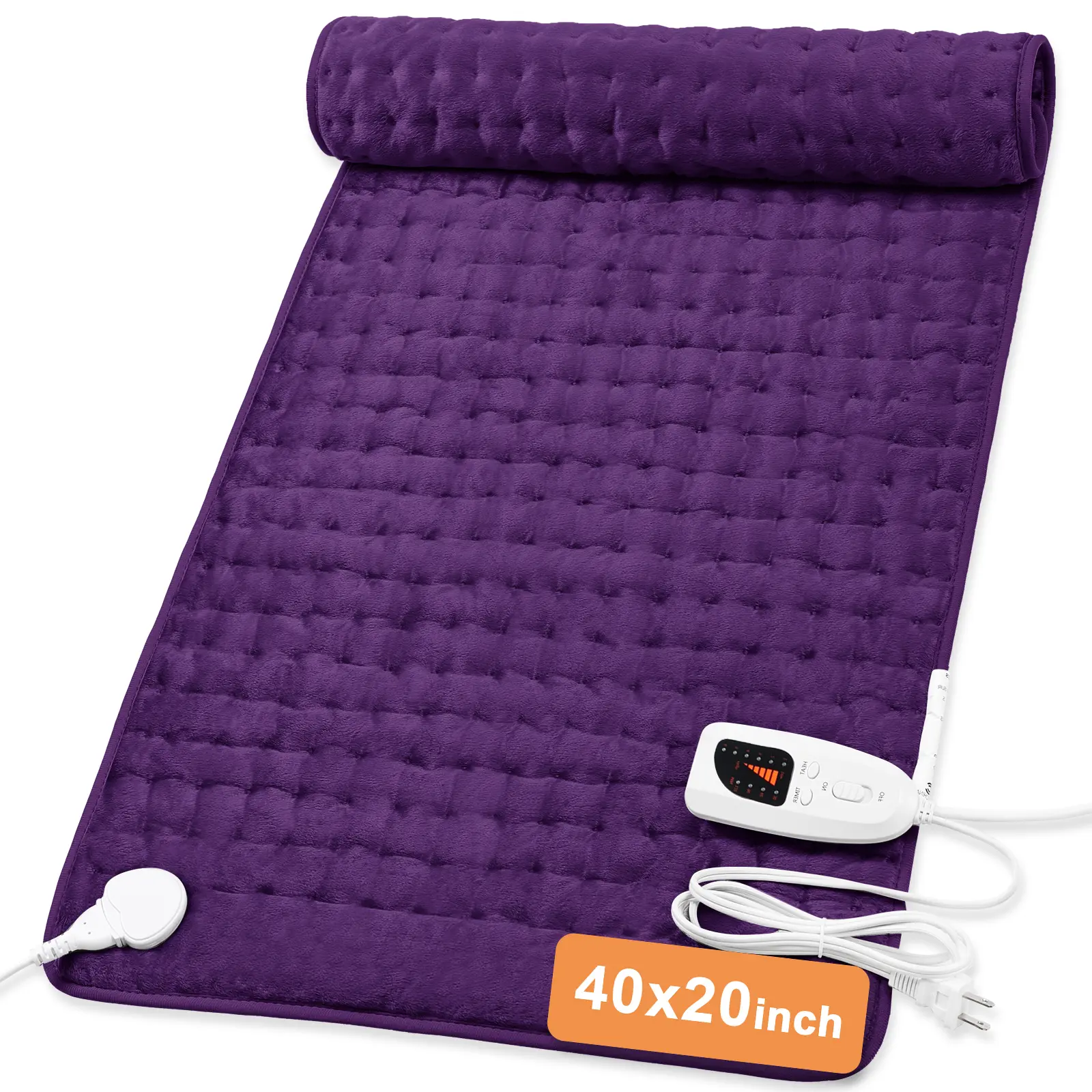 [Multiple colors]Heating pad, size 40in×20in,  24in×12in, 6 temperature levels and 4 time settings, portable, back, neck, shoulders and legs heating, machine washable, perfect holiday gift for men, women, parents, Christmas gift Automatic
