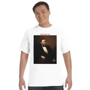 Ulysses S. Grant Unisex Heavyweight Crewneck Cotton Relaxed Fit Casual T-Shirt Humor Tee Merch USA America Classic Collar girls boys graphic vintage