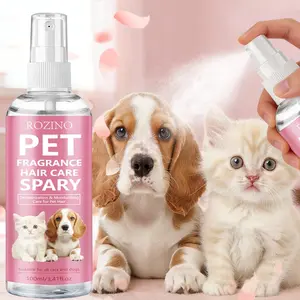 Rozino Pet Fragrance Grooming Spray 100ML, Odor Remover and Moisturizing Formula for Dogs, Puppy and Cats, Nourishes and Smooths Fur with Natural Extracts