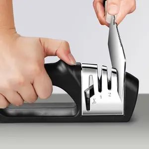 4-stage Professional Knife Sharpener, 1 Count Manual Knife Sharpening Tool, Kitchen Knife Sharpener, Kitchen Accessories