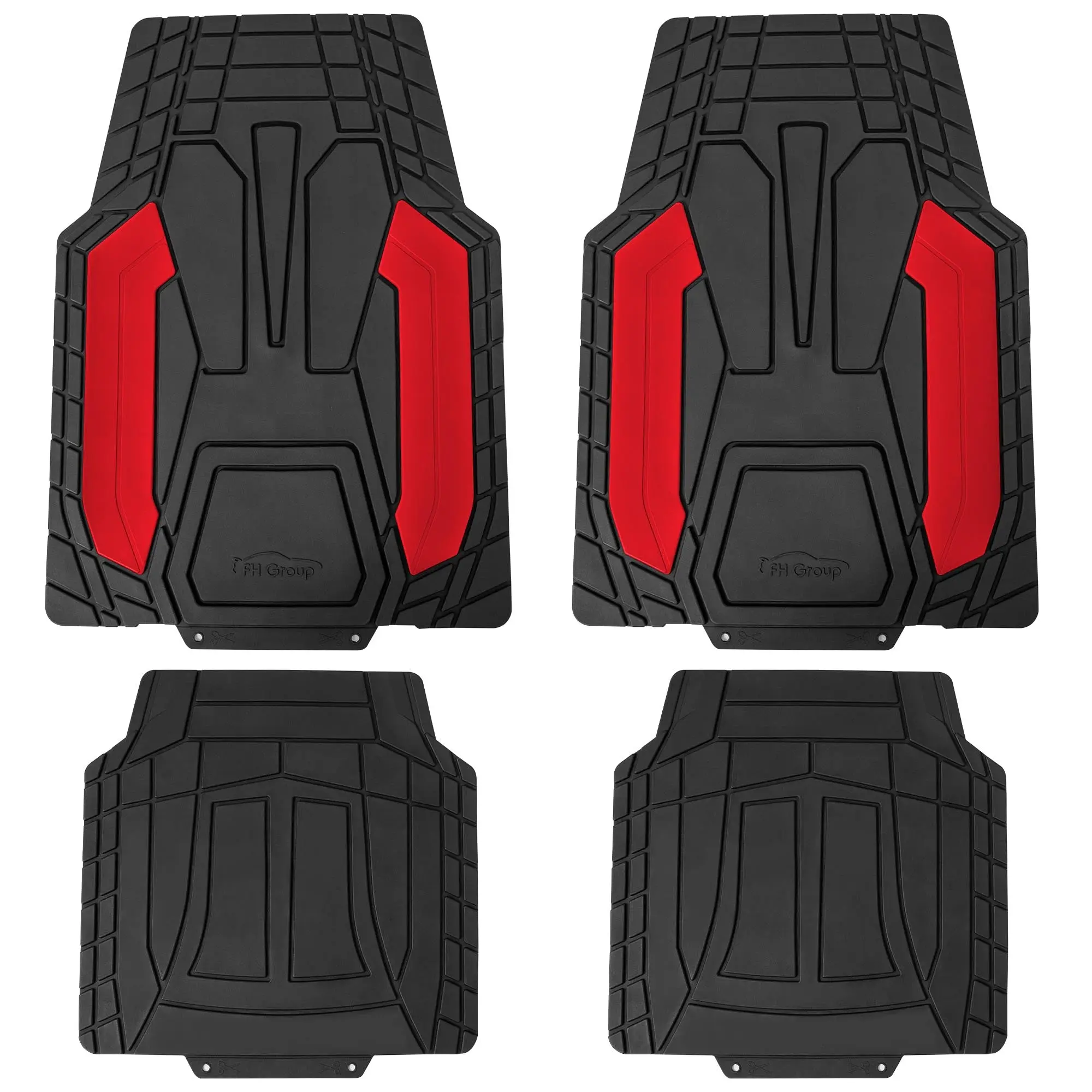 FH GROUP High-Quality Red Full Set Car Floor Mats - Dirt Shield, Quick-Install Automotive Interior Protection, Accessories for Car, Auto Parts Accessories, Car Foot Mats, Cars Accessories