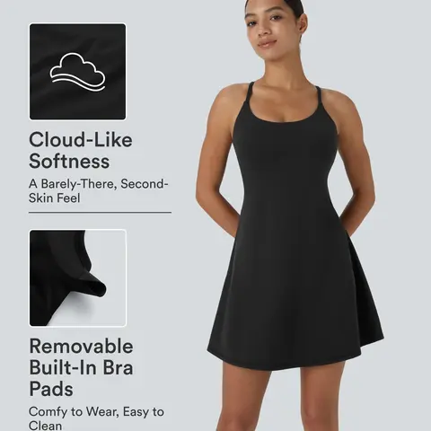 Halara Softlyzero Plush Backless Active Dress