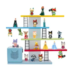 Wooden Hanging Shelf for Toniebox & Tonie Figures, Magnetic Wall Shelf for Kids, 12-35 Characters Decor