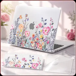 MOSISO Compatible with MacBook Air 13 inch Case 2022 2021 2020 2019 2018 Release A2337 M1 A2179 A1932 Retina Display Touch ID, Plastic Hard Shell&Keyboard Cover&Screen Protector, Spring Floral Drawing