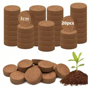 Organic Coconut Coir Fiber Soil for Bonsai, Herb Plants, Flowers, Vegetables, 10/20/30 Packs (each Pack 30mm), Compressed Coco Peat Soil, Coconut Fiber Substrate, Organic Potting Soil