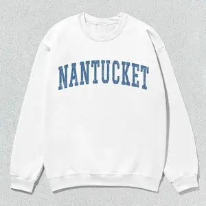 Nantucket Sweatshirt Collegiate Crewneck Sweater Unisex Blue Distressed