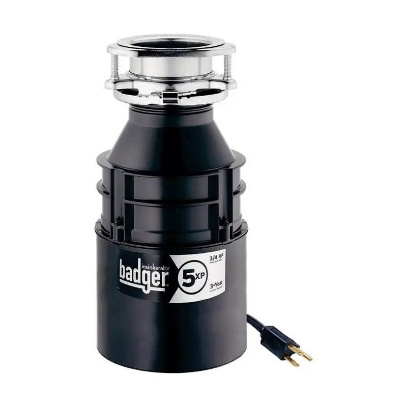 InSinkErator Badger Garbage Disposal - 0.75 HP Induction Motor, Stainless Steel, Space-Saving Compact, Quick Lock Sink Mount, Dishwasher Drain Connection, Easy Installation Home Food Waste Grinder