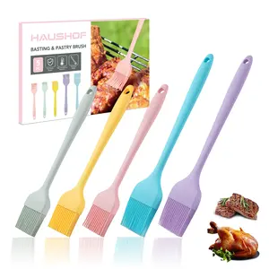 #fathersdaygift HAUSHOF Silicone Basting Pastry Brush, Heat Resistant Pastry Brush Set, One-Piece Design, Perfect for Baking, Grilling, Spreading Oil, Butter, BBQ Sauce, or Marinade, Dishwasher Safe