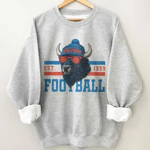 Buffalo Football Vintage Shirt, Bison Sports Fan Apparel, Trendy Game Day Gift Unisex Football Sweatshirt