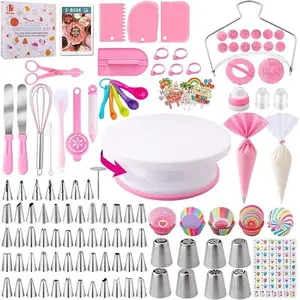 Cake Decorating Supplies Kit Nifogo 356pcs Baking Accessories with Cake Turntable Pastry Piping Bag Piping Icing Tips for Beginners